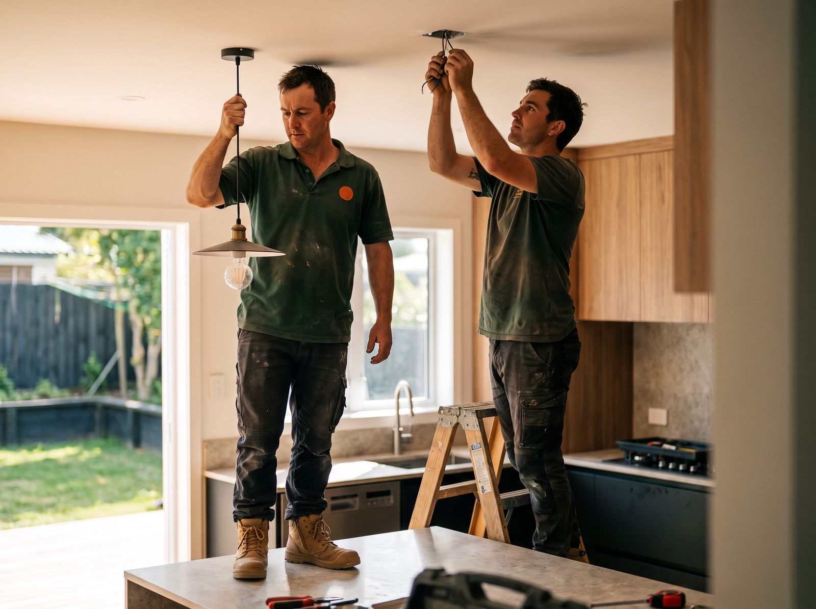 Cheeky's Electrical electricians on a job in Wellington